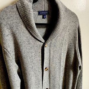 Grey Speckled Shawl Cardigan Sweater